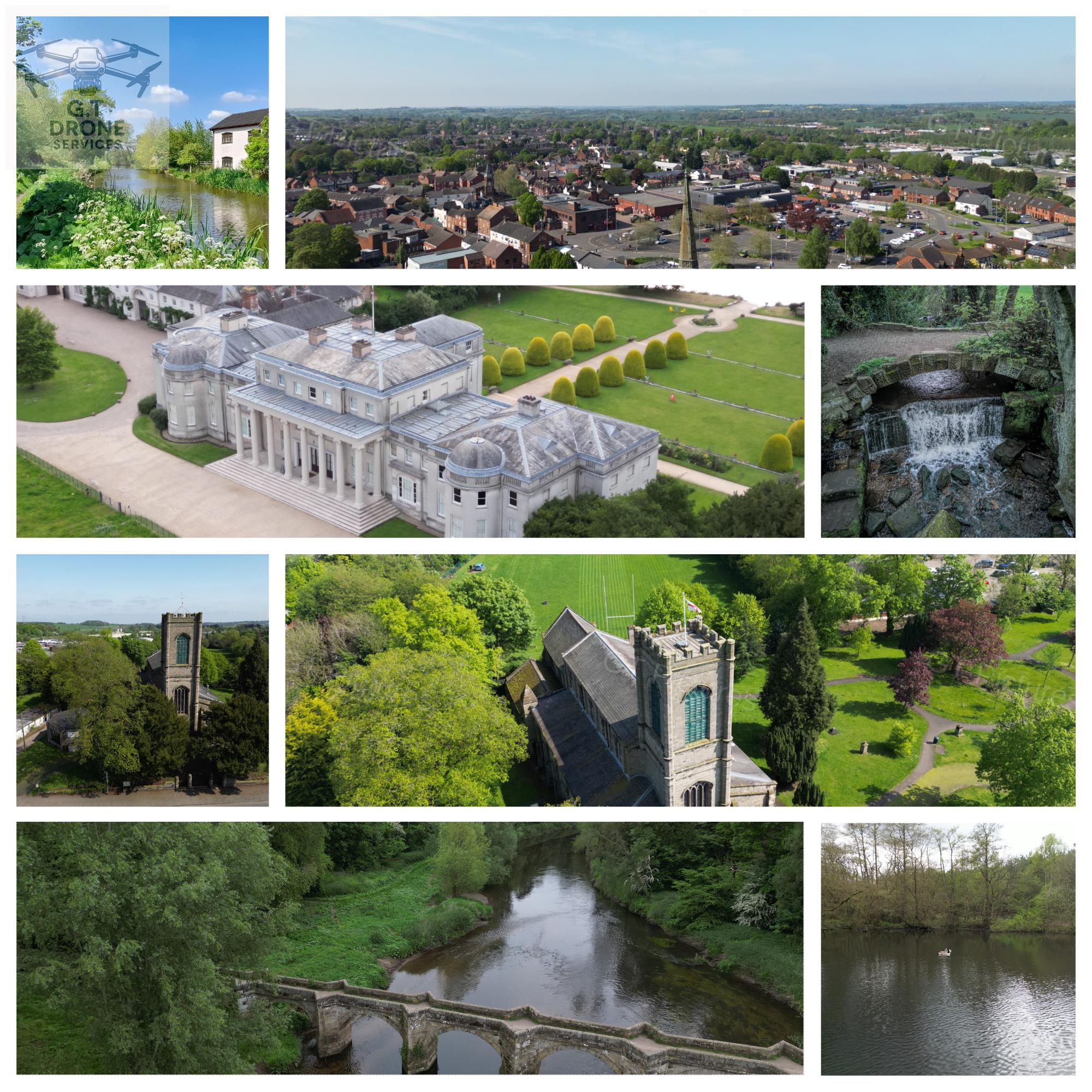 Drone survey portfolio collage from GT Drone Services